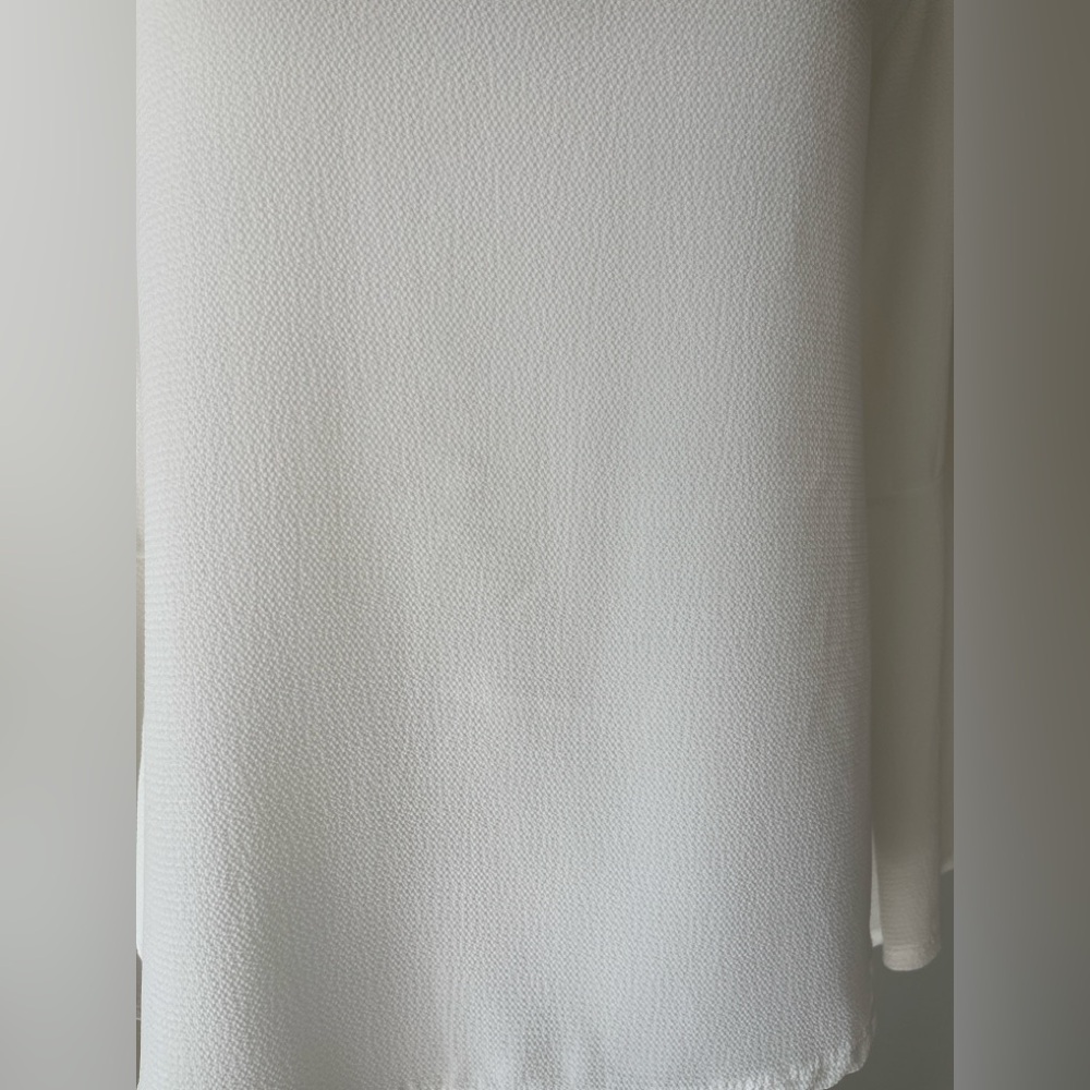 Boohoo from ASOS Classic Off White Flute Long Sleeve Woven Blouse EUC Size Small - Picture 6 of 8